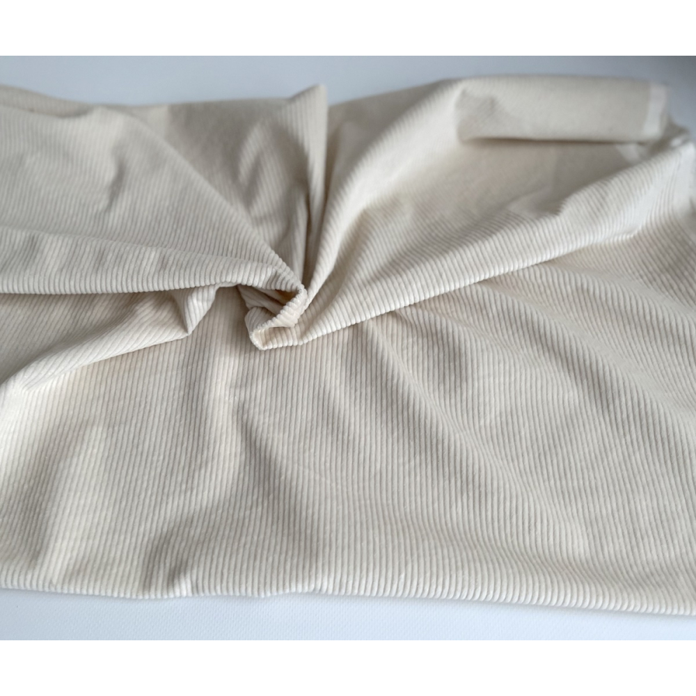 Velours à côtes coton organique coloris crème  - 5