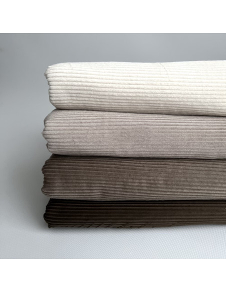 Velours à côtes coton organique coloris crème  - 6