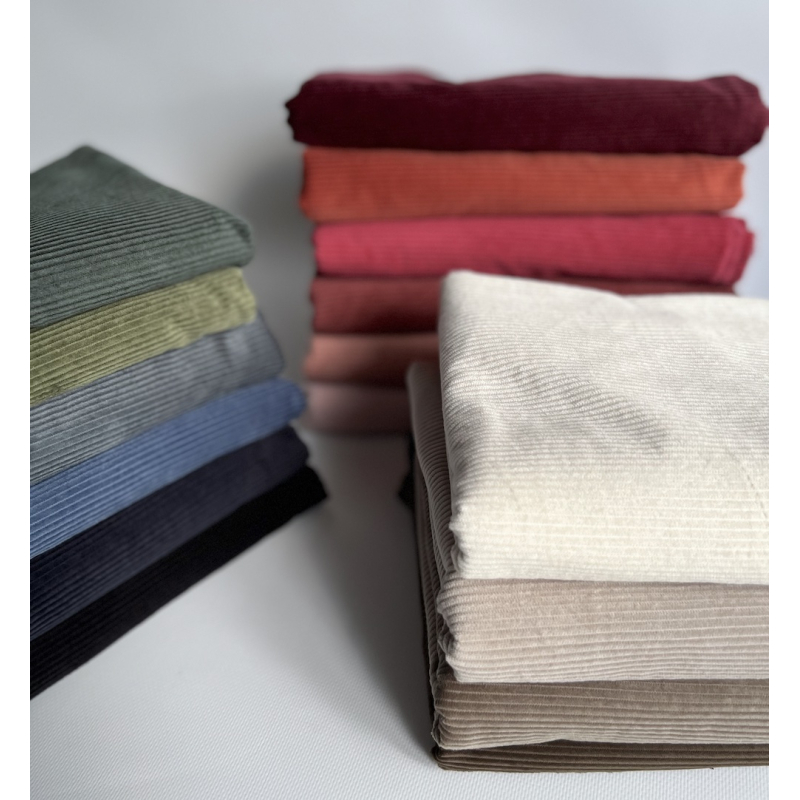 Velours à côtes coton organique coloris beige  - 6