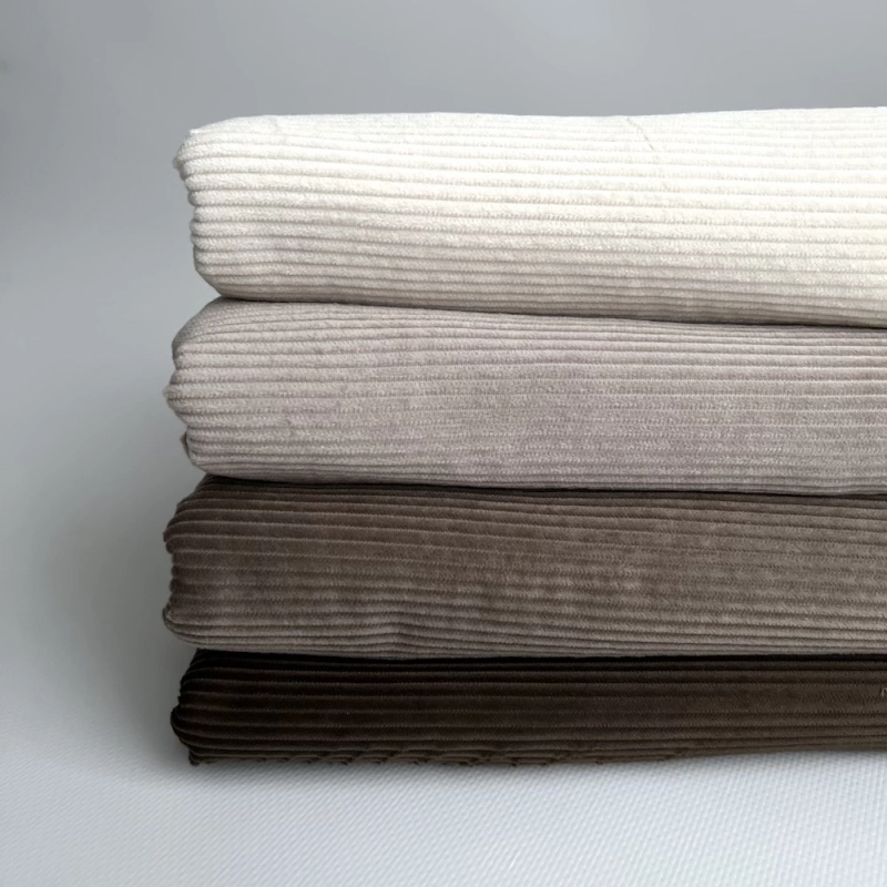 Velours à côtes coton organique coloris taupe  - 5