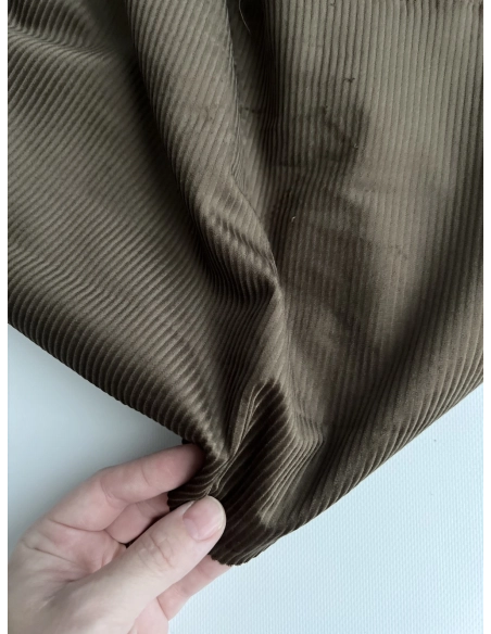 Velours à côtes coton organique coloris bronze  - 3