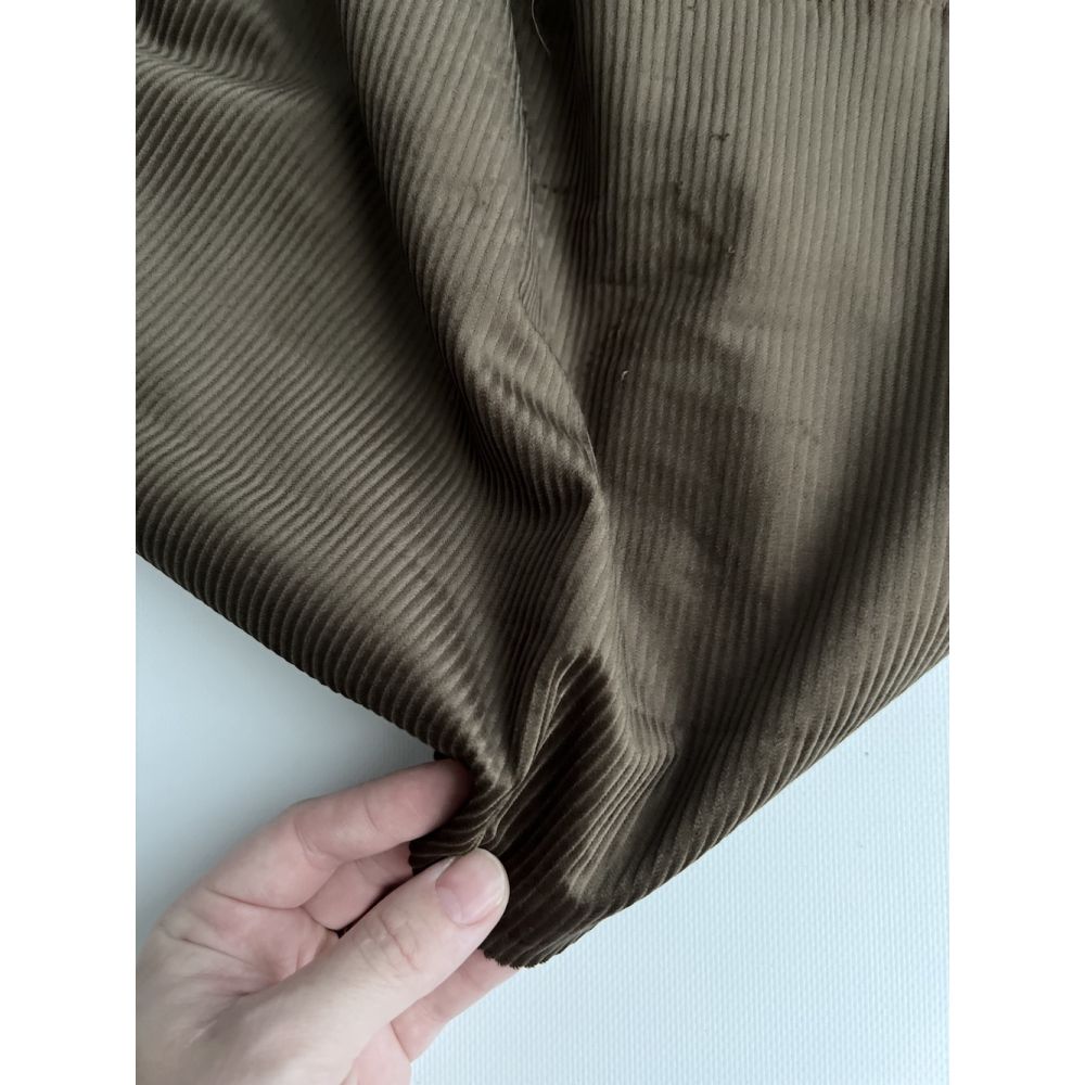 Velours à côtes coton organique coloris bronze  - 3