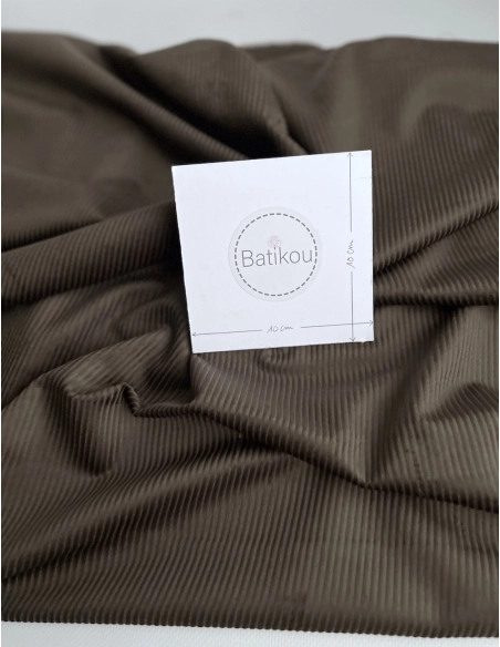 Velours à côtes coton organique coloris bronze  - 4