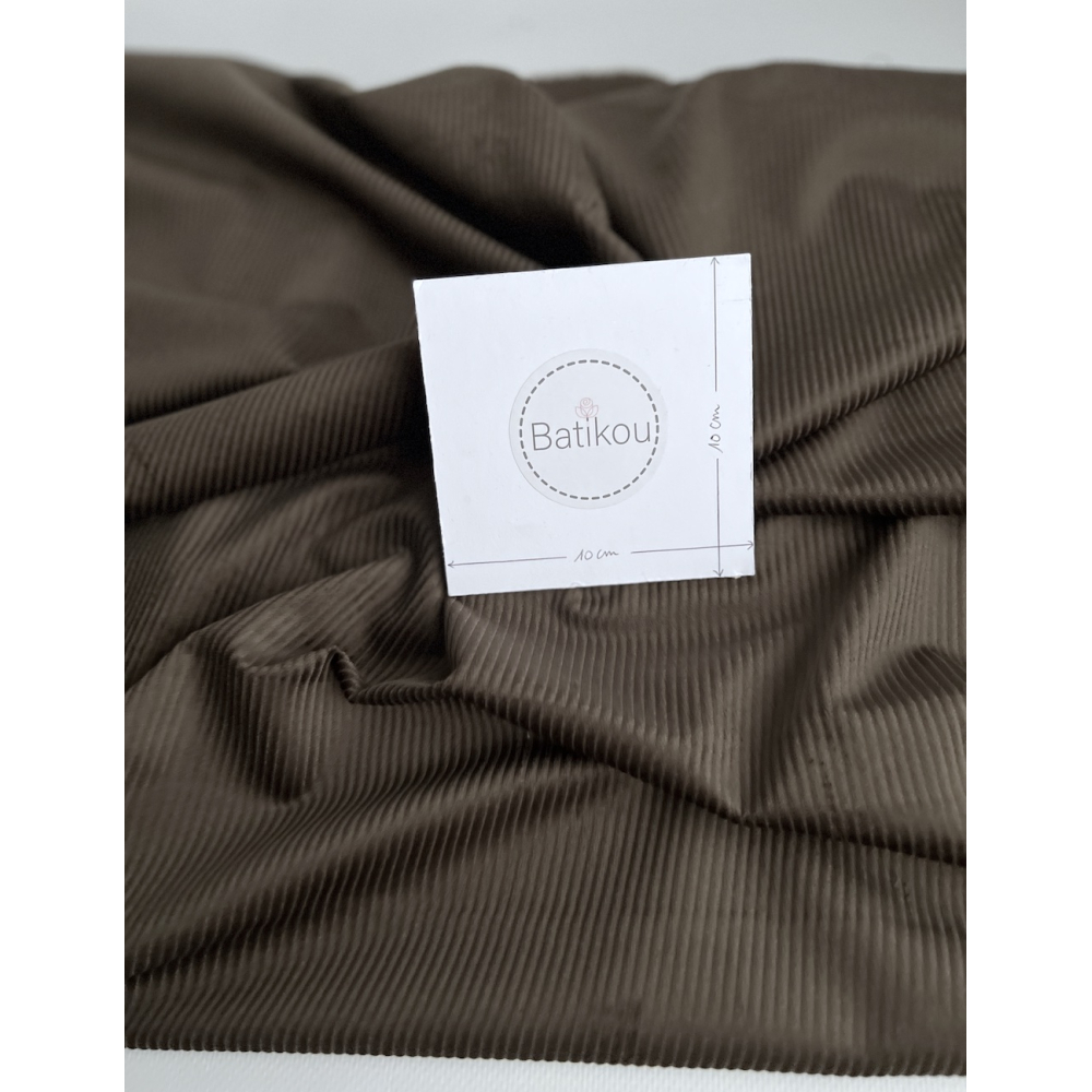 Velours à côtes coton organique coloris bronze  - 4