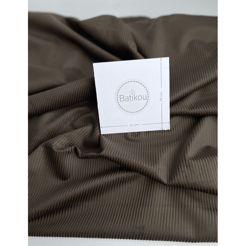 Velours à côtes coton organique coloris bronze  - 4