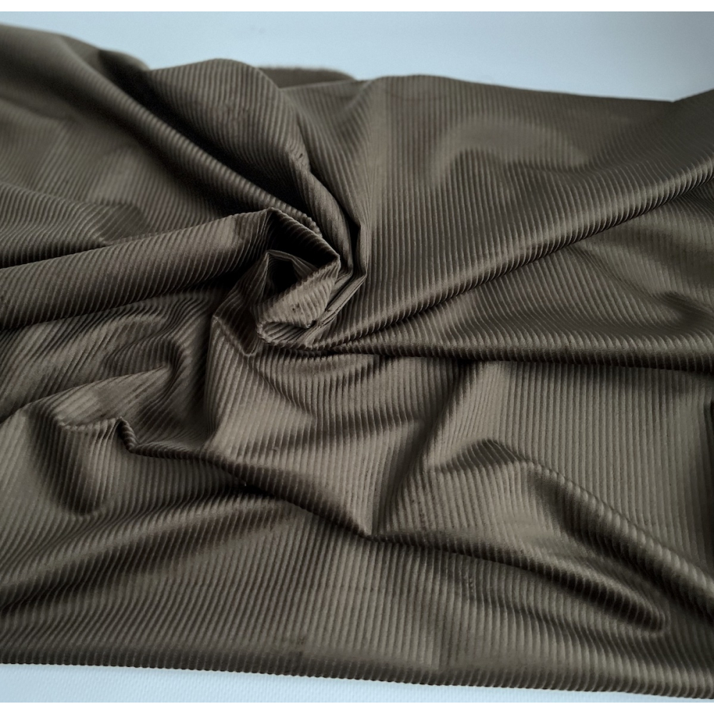 Velours à côtes coton organique coloris bronze  - 5