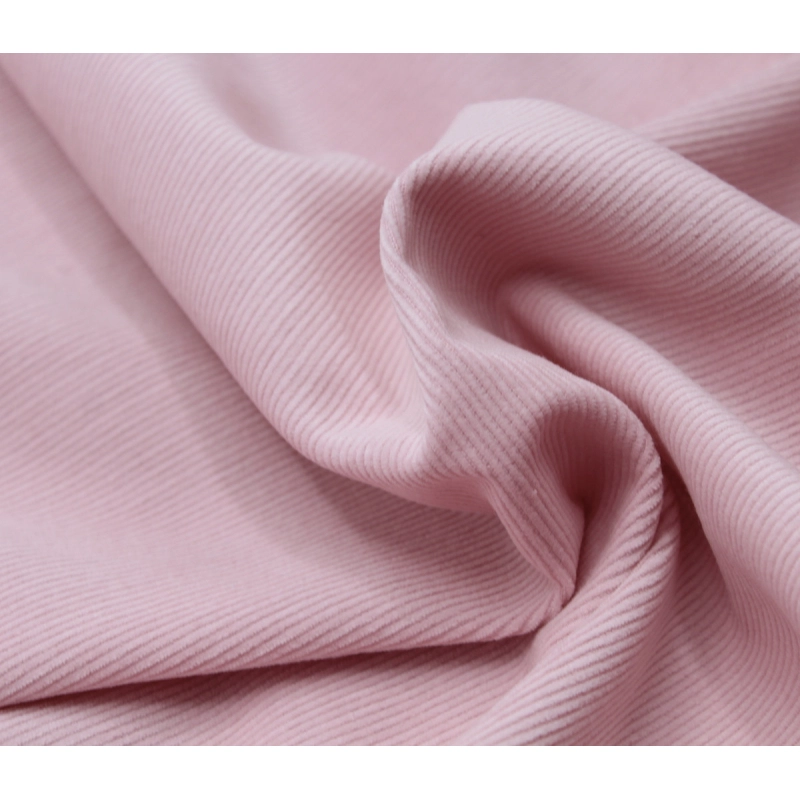 Velours milleraies coton organique coloris rose clair  - 3