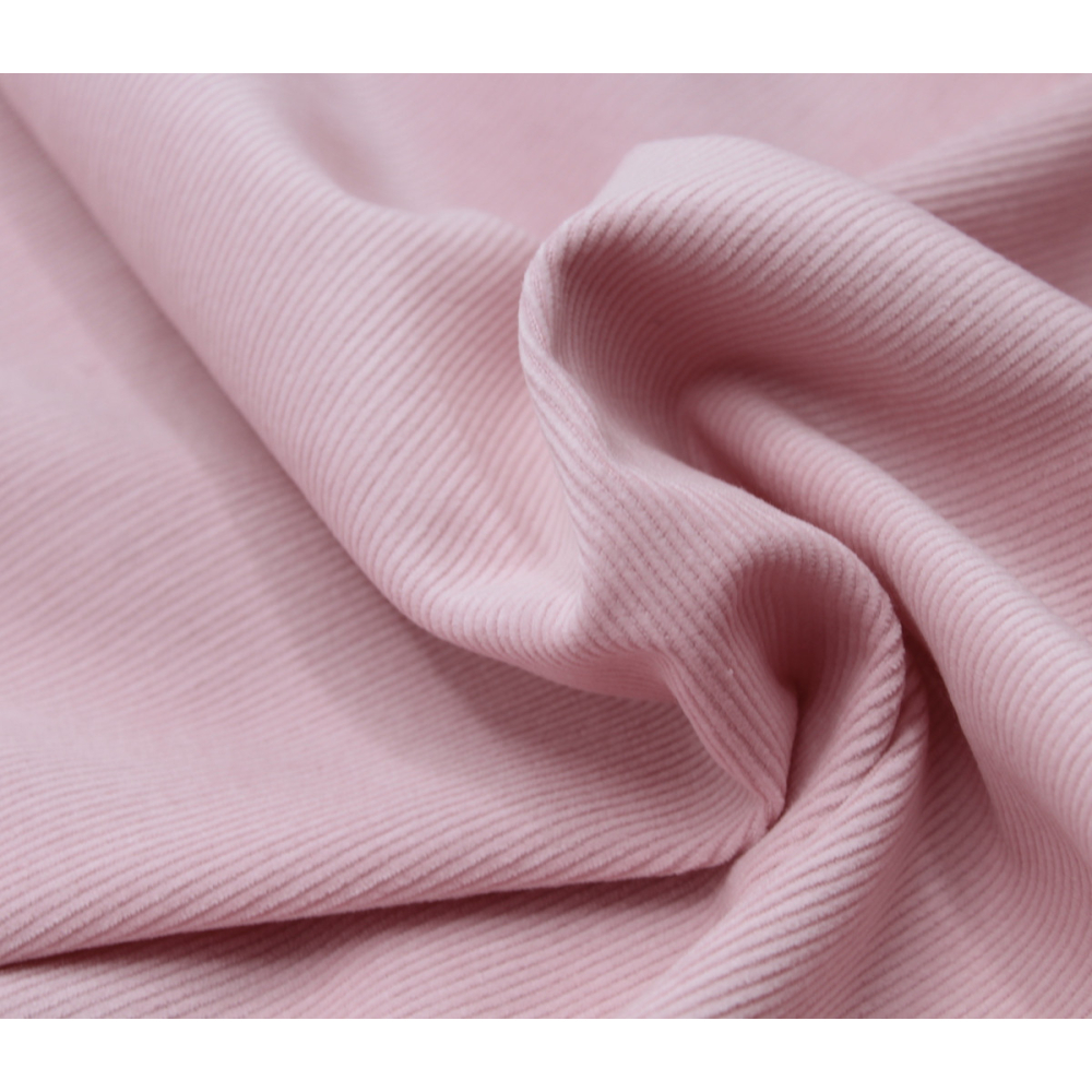 Velours milleraies coton organique coloris rose clair  - 3