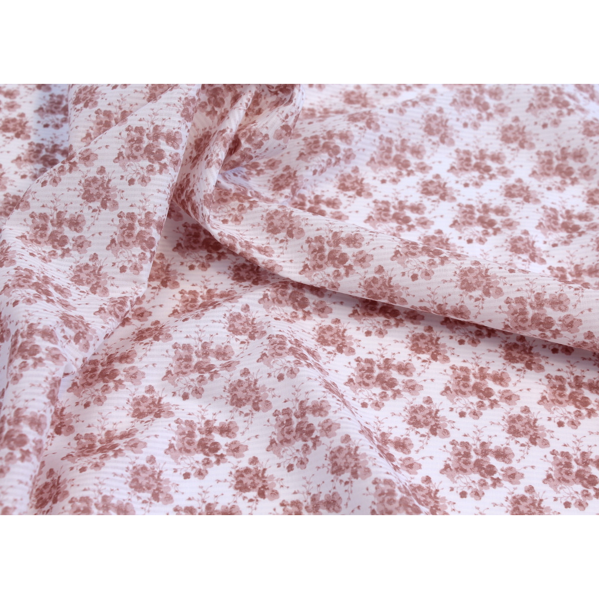 Voile de coton organique rayé imprimé fleuri vieux rose Voile de coton organique rayé imprimé fleuri vieux rose