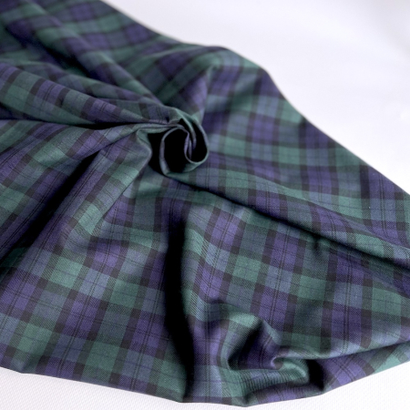 John - Tissu sergé de coton organique tartan Batikou - 1 John - Tissu sergé de coton organique tartan Batikou - 1