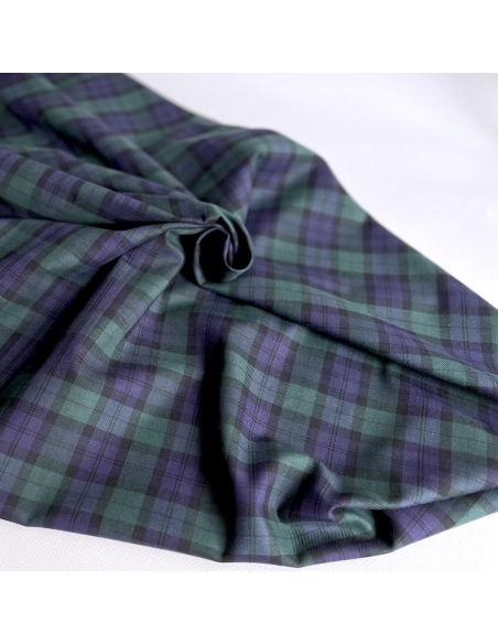 John - Tissu sergé de coton organique tartan Batikou - 1