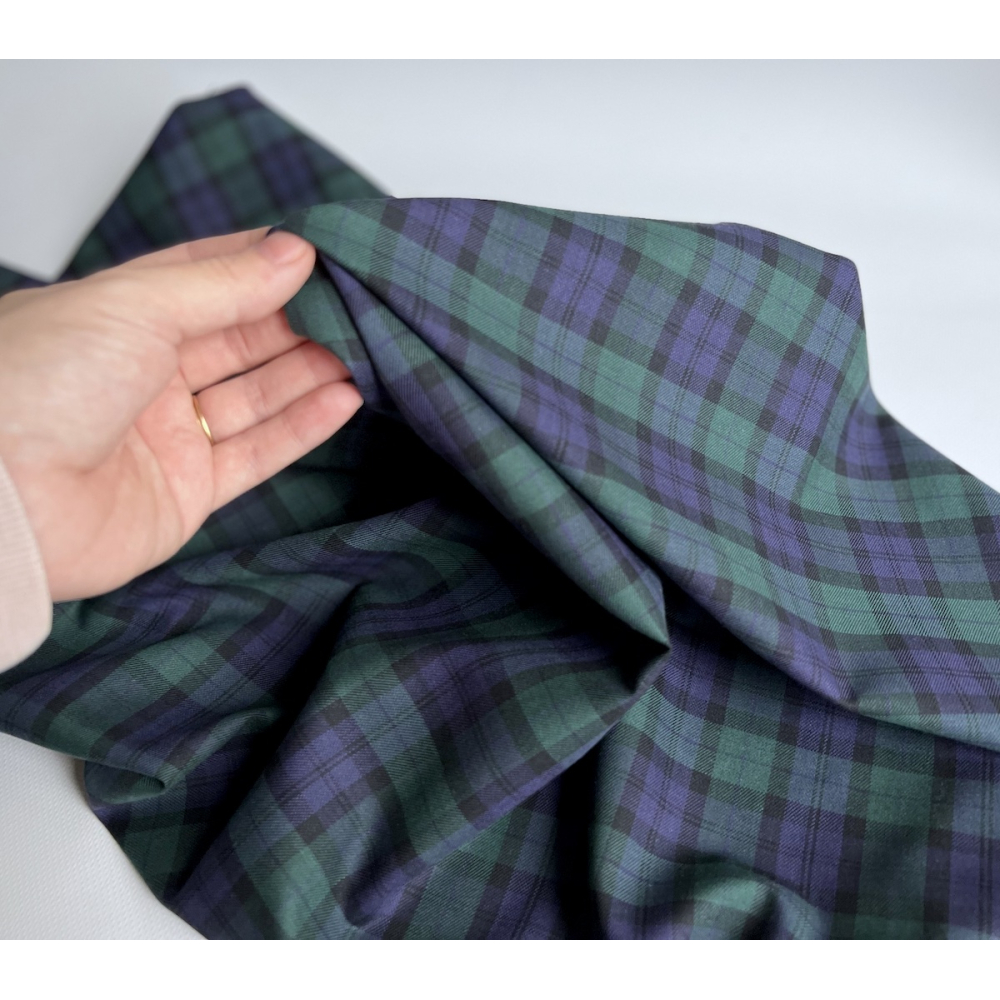 John - Tissu sergé de coton organique tartan Batikou - 2