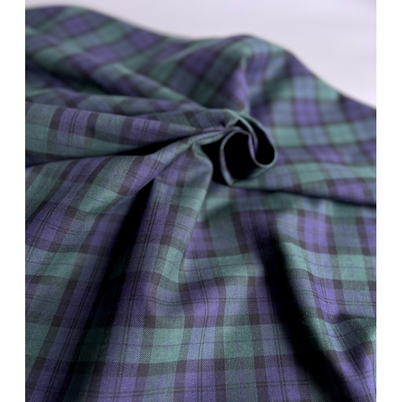 John - Tissu sergé de coton organique tartan Batikou - 4