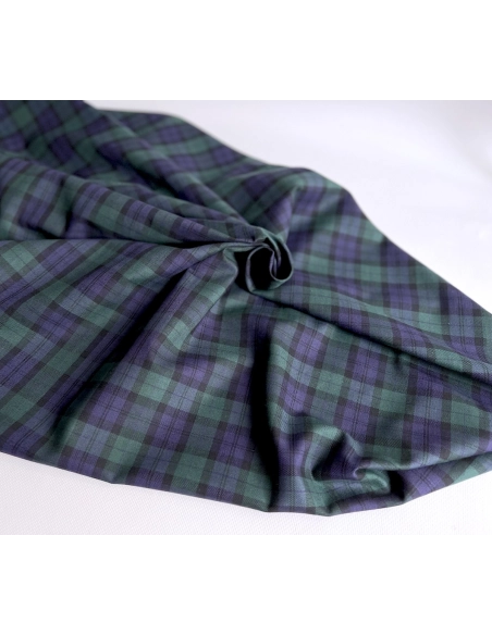 John - Tissu sergé de coton organique tartan Batikou - 5