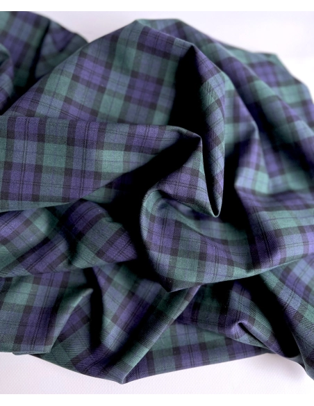 John - Tissu sergé de coton organique tartan Batikou - 6