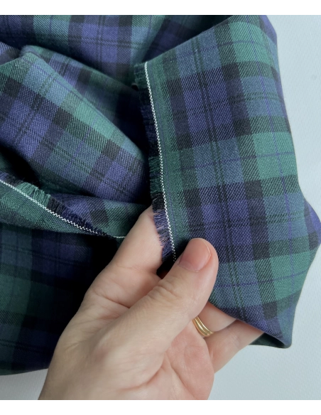 John - Tissu sergé de coton organique tartan Batikou - 7