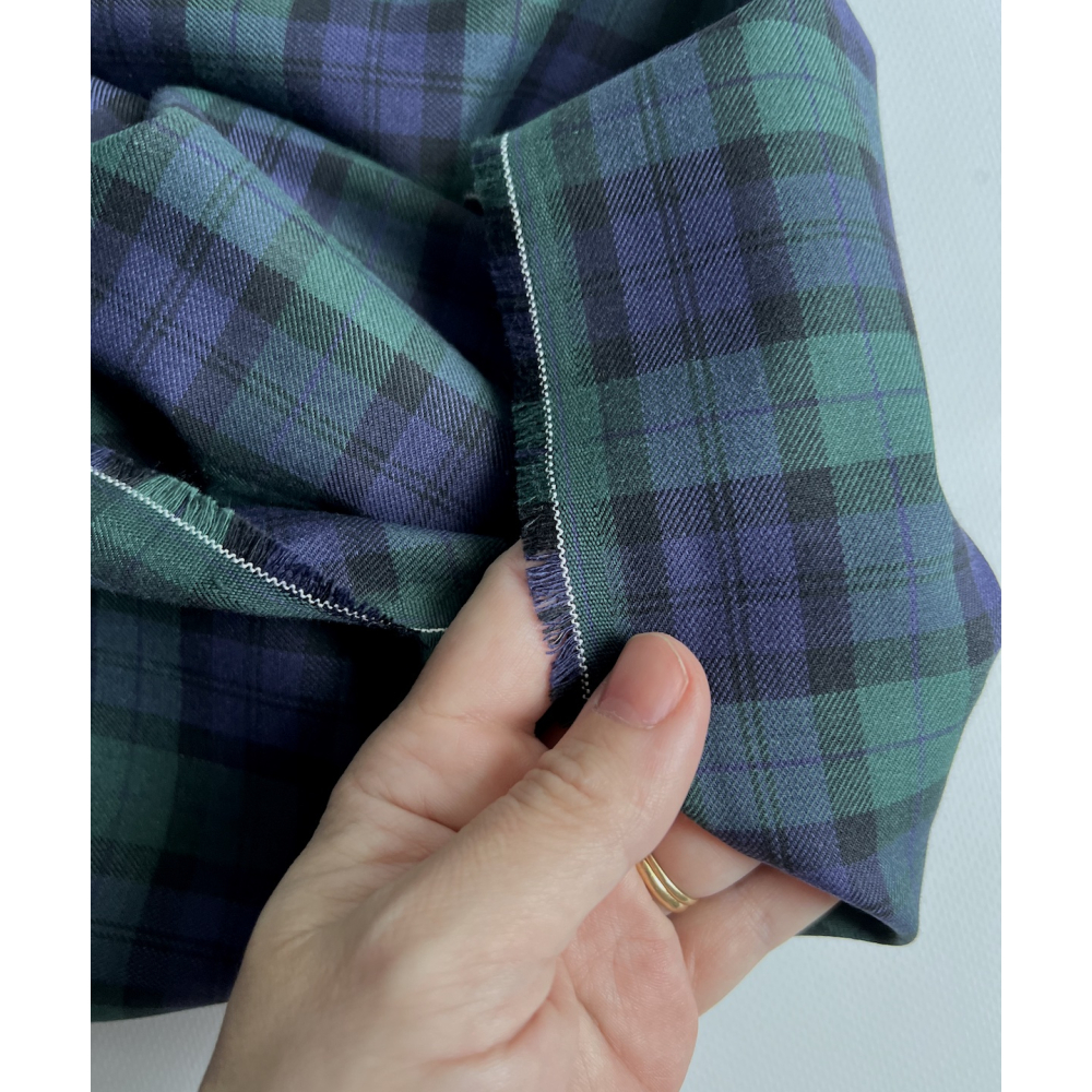 John - Tissu sergé de coton organique tartan Batikou - 7