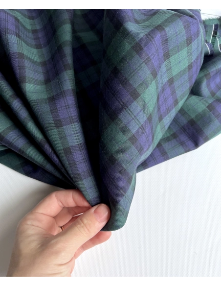 John - Tissu sergé de coton organique tartan Batikou - 8