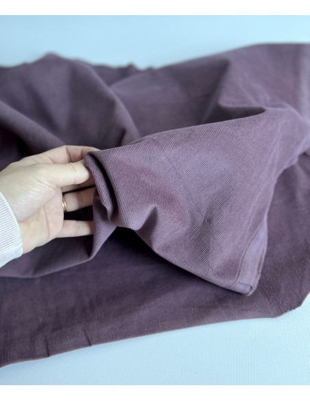 Velours milleraies coton organique coloris figue  - 2