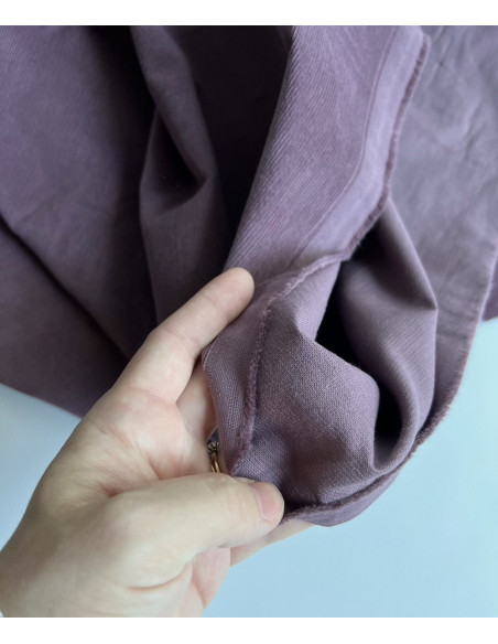 Velours milleraies coton organique coloris figue  - 5