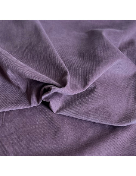 Velours milleraies coton organique coloris figue  - 1