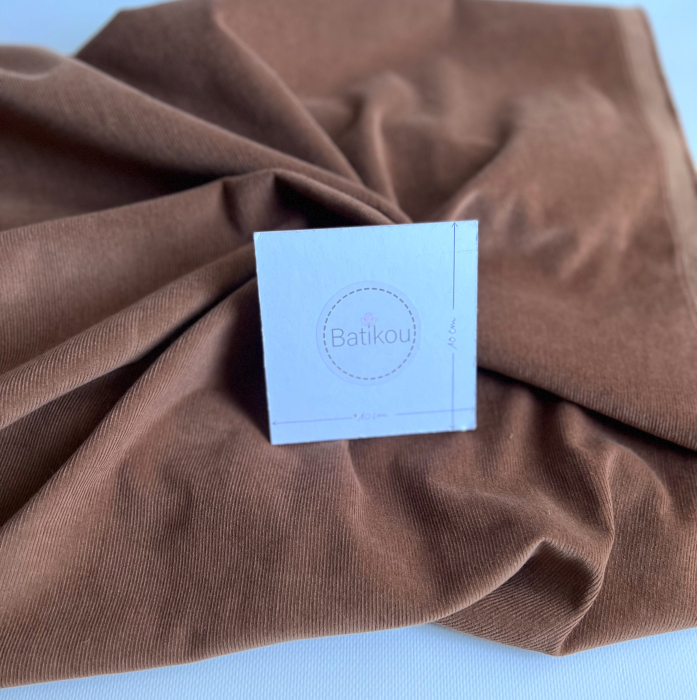 Velours milleraies coton organique coloris Noisette  - 4