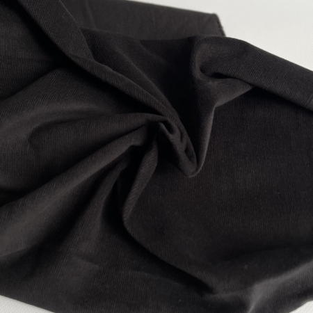 Velours milleraies coton organique coloris Noir  - 1 Velours milleraies coton organique coloris Noir  - 1