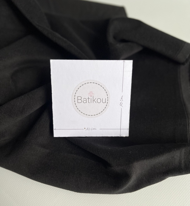 Velours milleraies coton organique coloris Noir  - 3