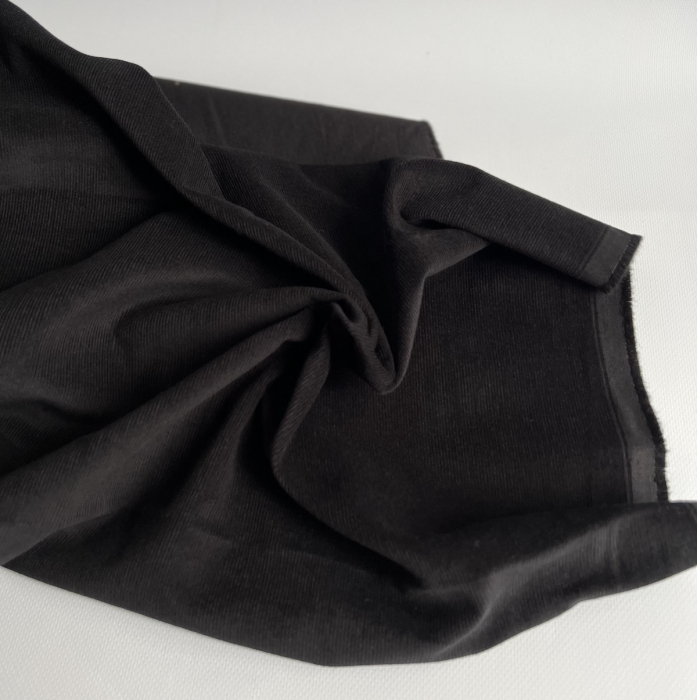 Velours milleraies coton organique coloris Noir  - 4