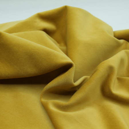 Velours ras coton organique coloris jaune safran Velours ras coton organique coloris jaune safran