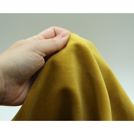 Velours ras coton organique coloris jaune safran Velours ras coton organique coloris jaune safran