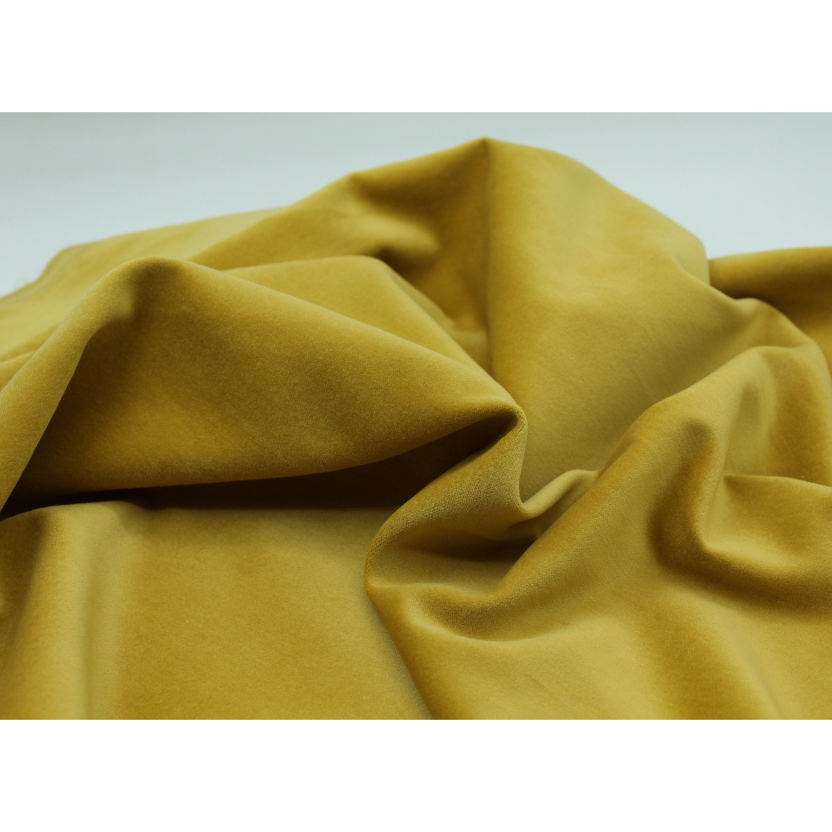 Velours ras coton organique coloris jaune safran Velours ras coton organique coloris jaune safran