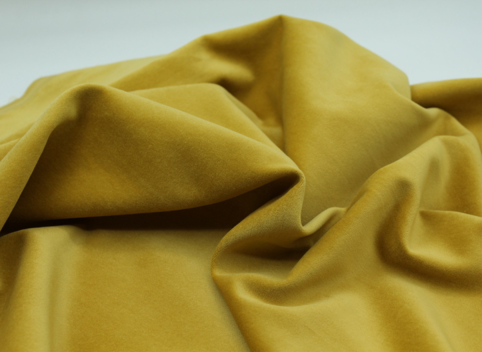Velours ras coton organique coloris jaune safran