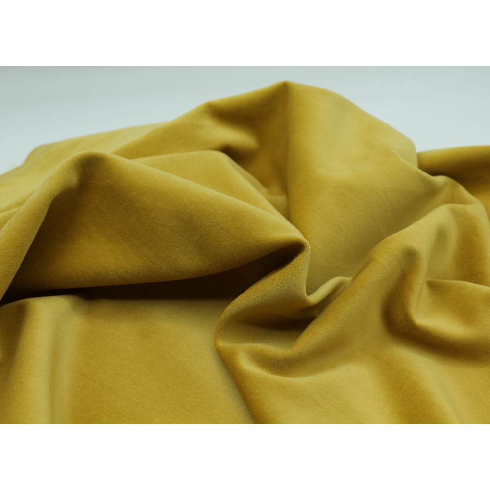 Velours ras coton organique coloris jaune safran