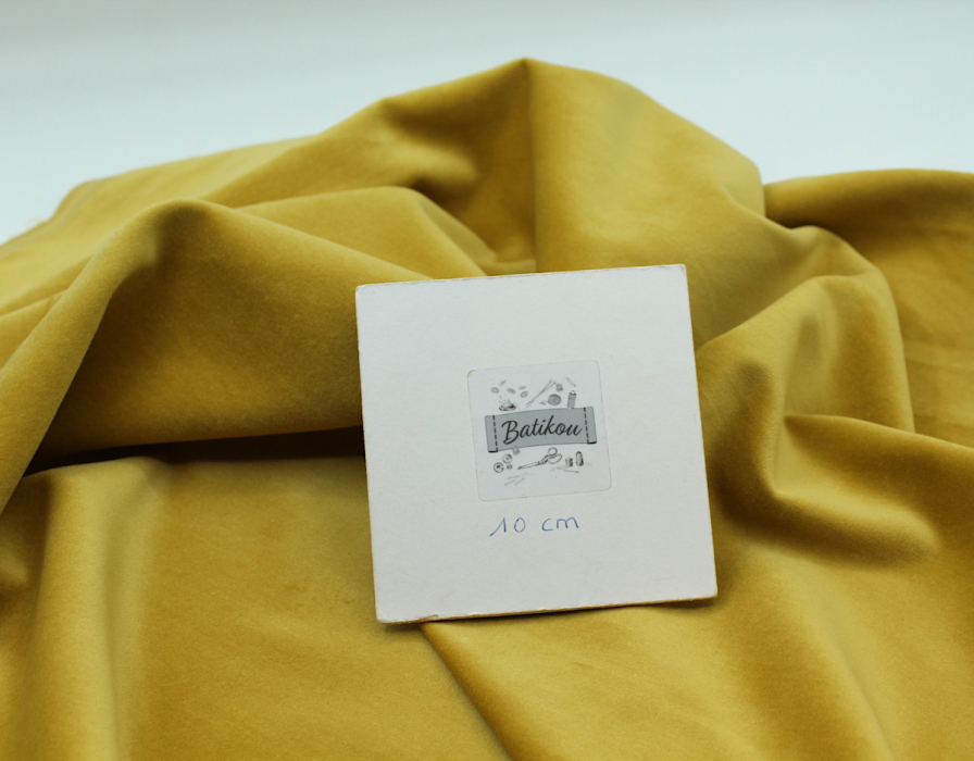 Velours ras coton organique coloris jaune safran