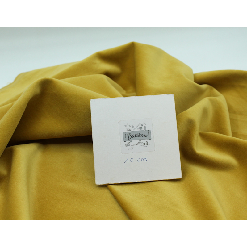 Velours ras coton organique coloris jaune safran