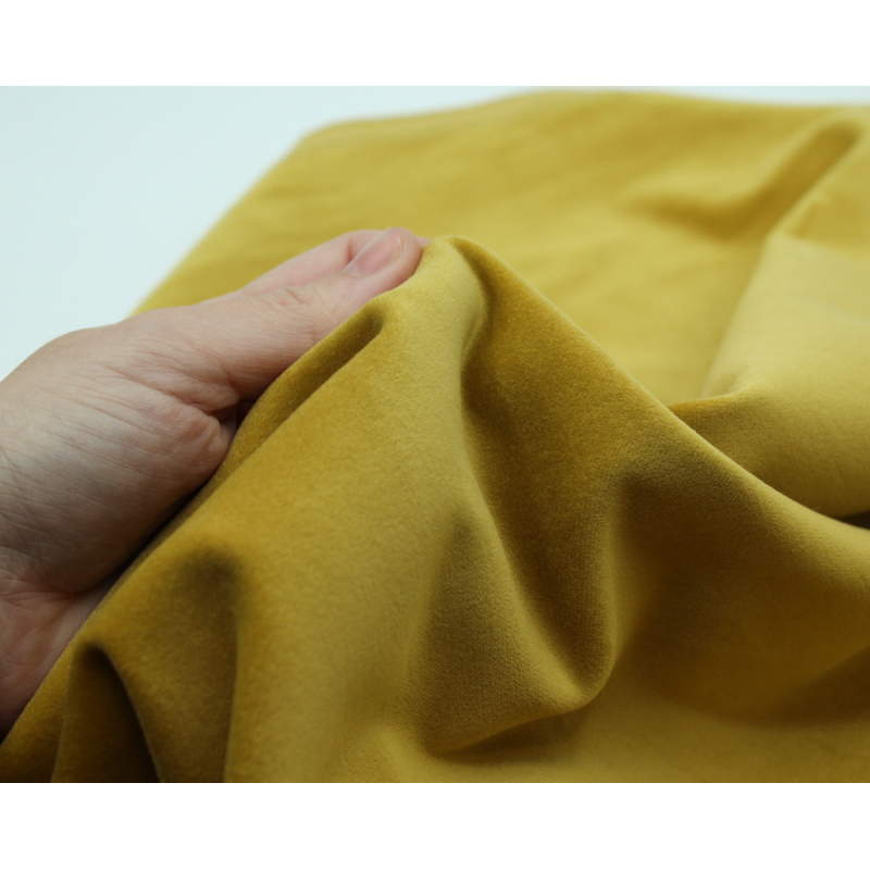 Velours ras coton organique coloris jaune safran