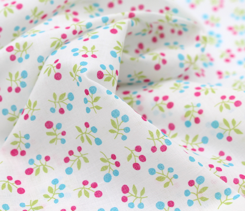 Voile de coton BIO imprimé fruit cerise