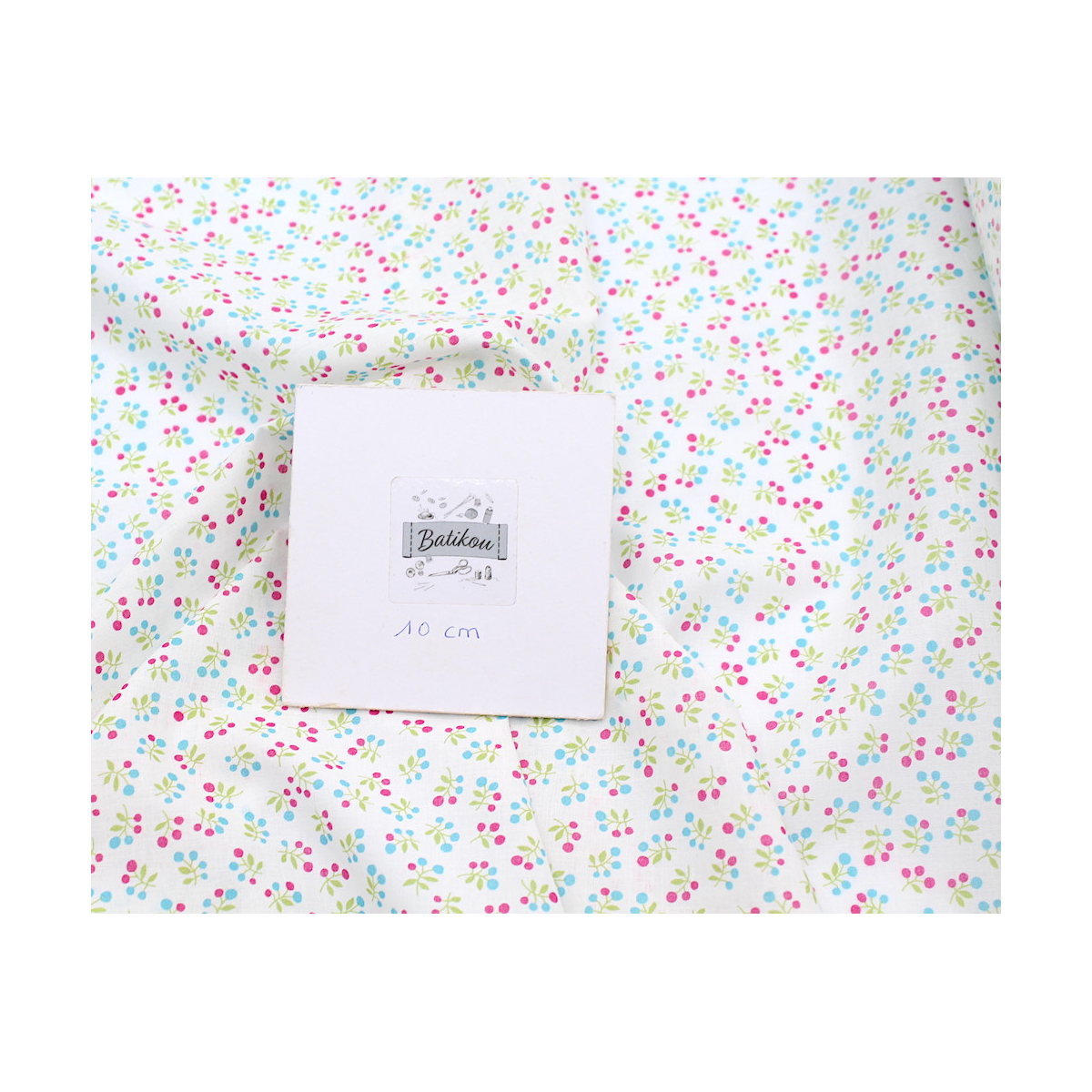 Voile de coton BIO imprimé fruit cerise Voile de coton BIO imprimé fruit cerise