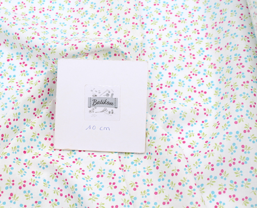 Voile de coton BIO imprimé fruit cerise