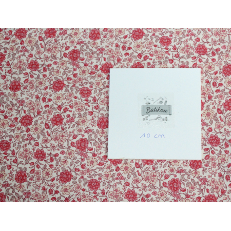 Batiste de coton SILKYNE imprimé fleuri corail Batiste de coton SILKYNE imprimé fleuri corail