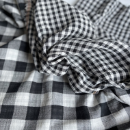 Double gaze de coton vichy réversible noir / blanc Qualité Oeko-tex - 1
