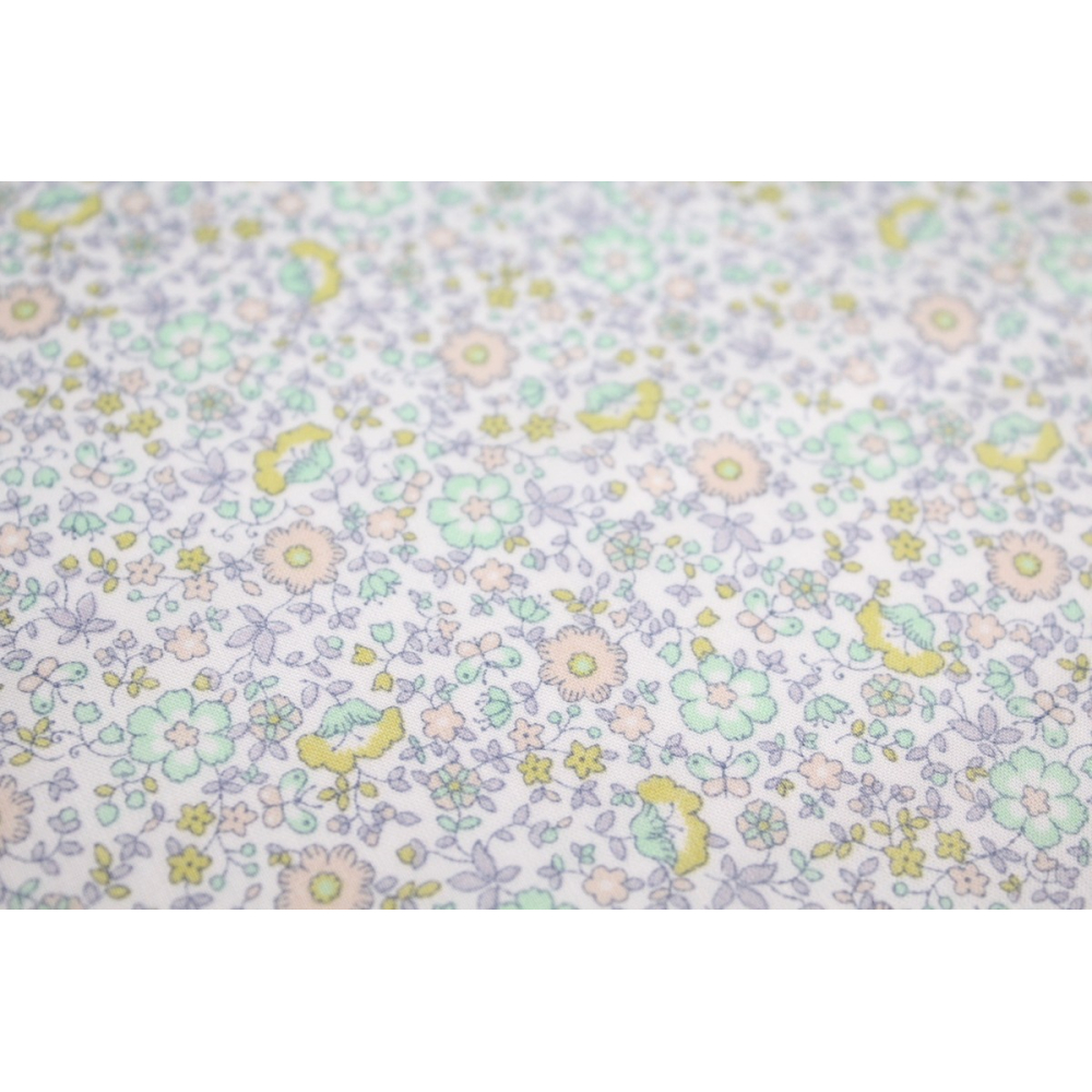 Batiste de coton SILKYNE imprimé fleuri sorbet lime mint Batiste de coton SILKYNE imprimé fleuri sorbet lime mint