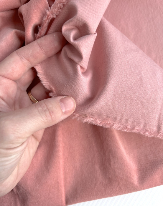 Velours milleraies stretch coton coloris rose malabar Batikou - 2