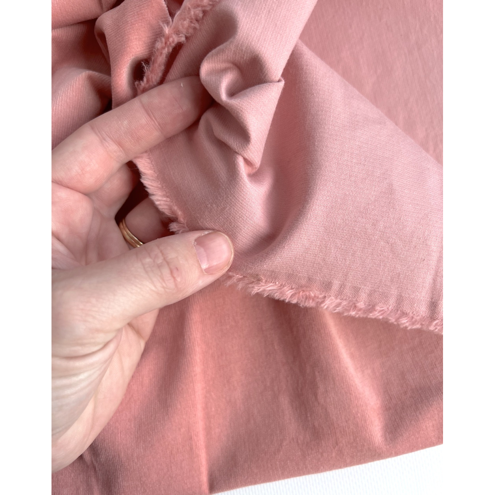 Velours milleraies stretch coton coloris rose malabar Batikou - 2