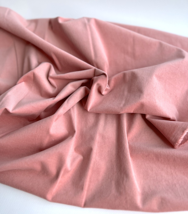 Velours milleraies stretch coton coloris rose malabar Batikou - 3