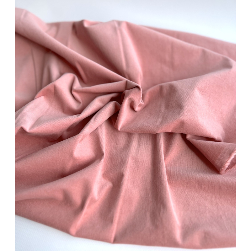 Velours milleraies stretch coton coloris rose malabar Batikou - 3