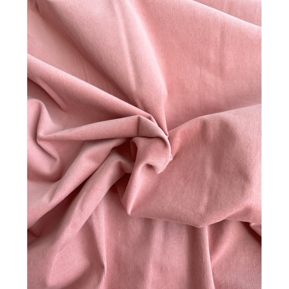 Velours milleraies stretch coton coloris rose malabar Batikou - 5