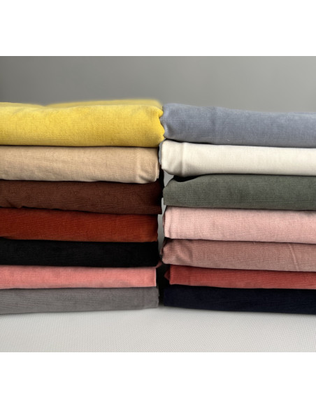 Velours milleraies stretch coton coloris châtaigne Batikou - 7