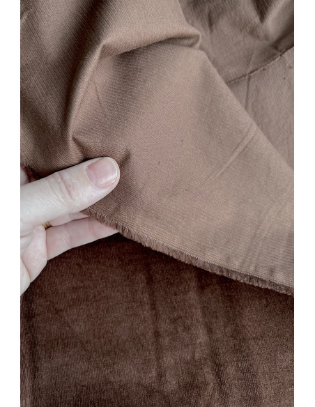 Velours milleraies stretch coton coloris châtaigne Batikou - 3